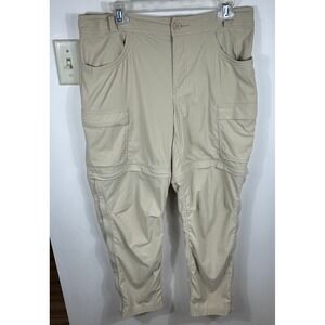 REI Co-op Sahara Convertible Pants Womens 14 Tan Hiking Zip Off Outdoor‎ Utility